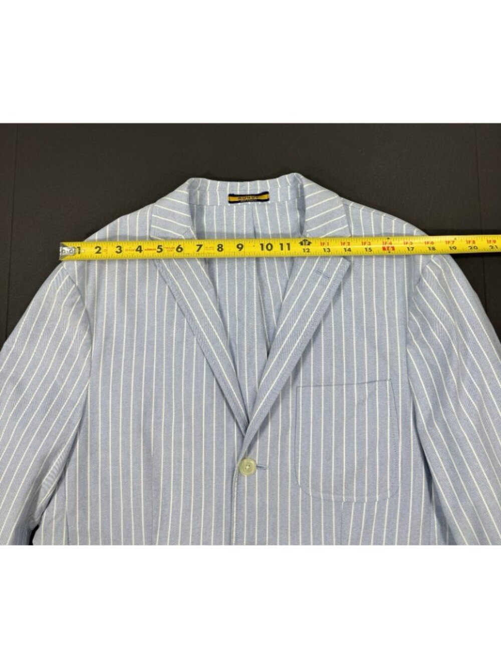 Rugby Ralph Lauren Mens Sport Coat Jacket Size Large Striped Blue White Blazer - Picture 10 of 16